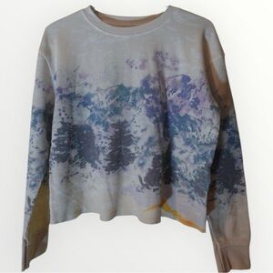 Anthropologie Snow Day Mountain Scenic Waffle Knit Top XS